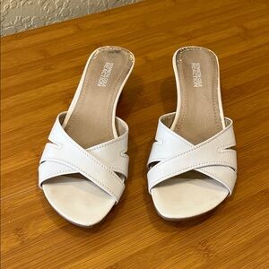 Kenneth Cole Reaction White Crisscross Sandals